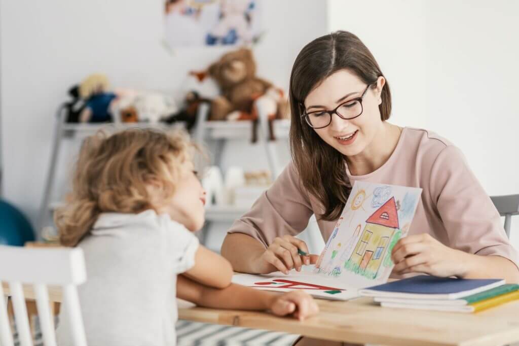 A professional child education therapist having a meeting with a