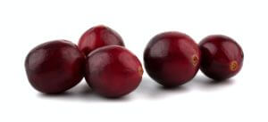 Cranberries on white background