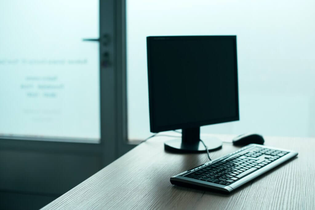 Desktop PC computer in empty office